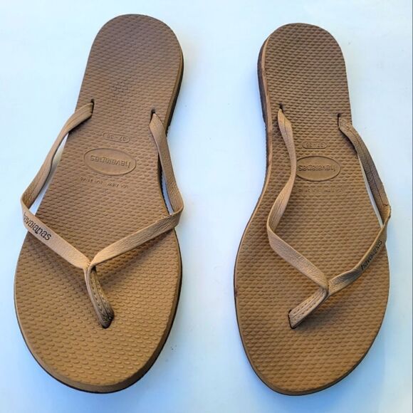 Tan slim Strap Havainas - Picture 1 of 3